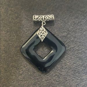 Faux black onyx pendant